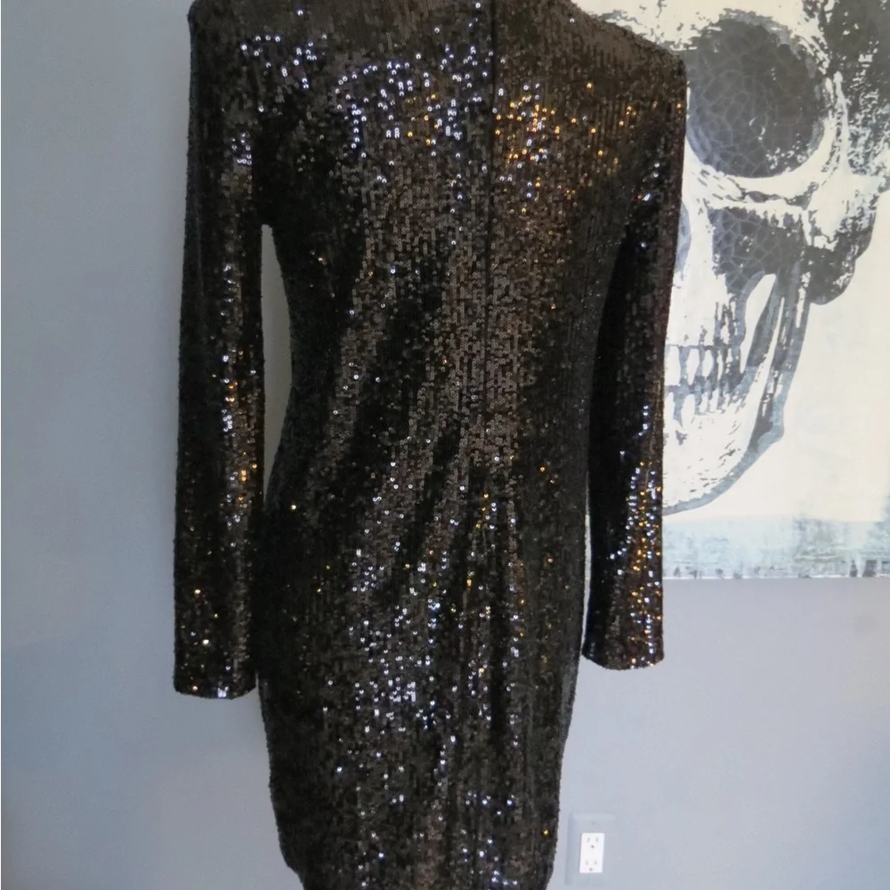 Express Black Sequin Dress - Picture 5 of 6